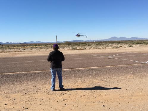Club Member, Kandice, Flying Her Helicopter During Our Drone & Helicopter Day Event