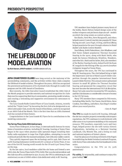 November 2020 Issue Of Model Aviation Magazine